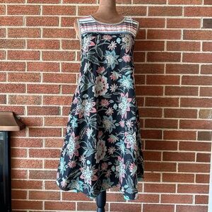 neesh by D.A.R. Sleeveless Floral Striped Knee Length Dress, Round Neck, XS